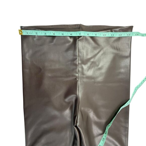 Joie Expresso Brown Faux Vegan Leather Leggings Skinny Fit Size Medium Brown - Picture 9 of 12